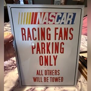 Nascar Fans Parking Only Tin Sign